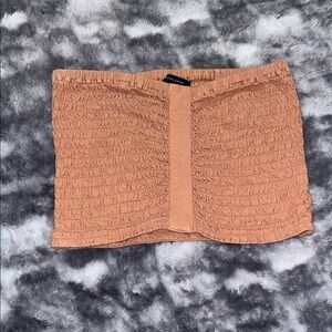 Tan Ruched Tube Top